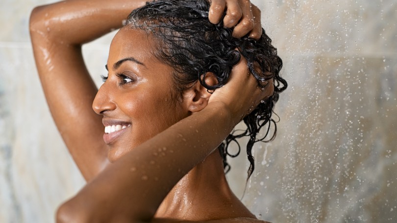 Woman Conditioning Hair
